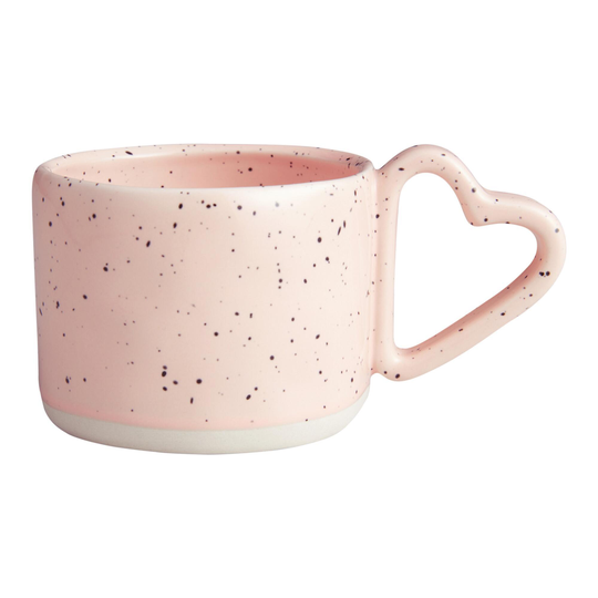 Reactive Glaze Heart Handle Mug: Pink - Stoneware by World Market