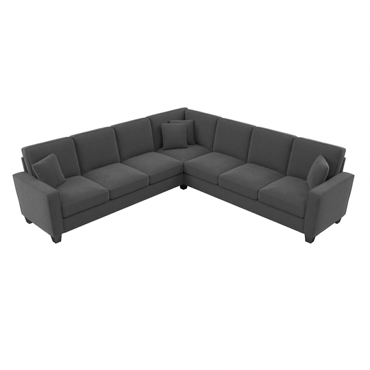 Bush Furniture Stockton Modern Charcoal Gray Herringbone Polyester/Blend Sectional | SNY110SCGH-03K