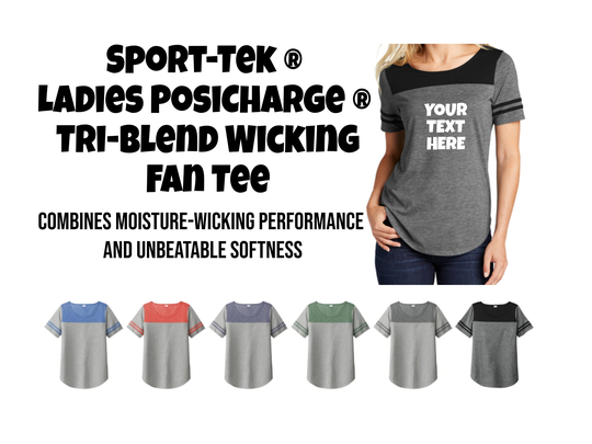Sport-Tek ® Ladies Posicharge Tri-Blend Wicking Fan Tee Lst403