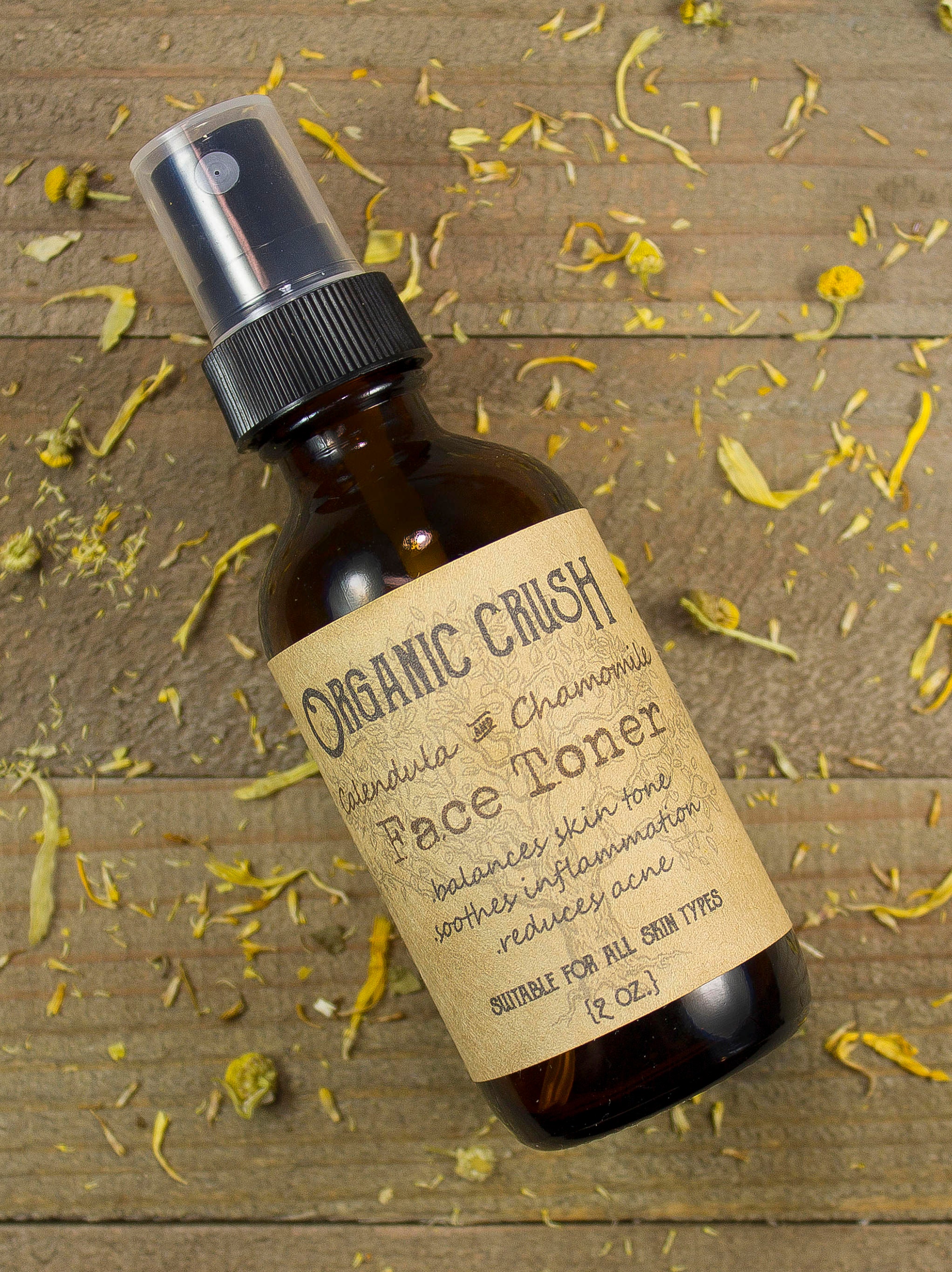 Calendula + Chamomile Facial Toner | Herbal Toner Organic Skin Care Facial Anti-Acne Balances Tone