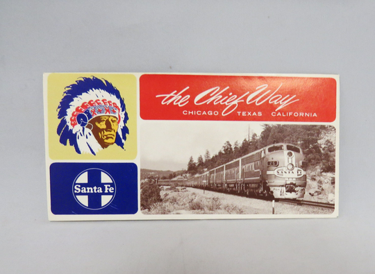 Vintage Santa Fe The Chief Way Chicago Texas California Ticket Envelope Holder Atchison Topeka & Railways Railroad Hertz