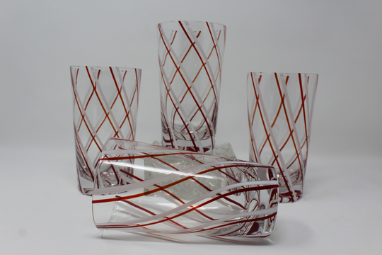 Sets Of 4, Peppermint Lane By St. Nicholas Square, 18 Ounce Cooler Glasses/Tumblers