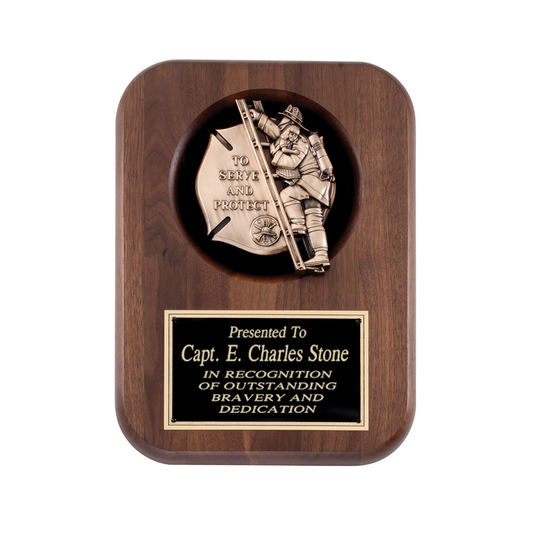 Fireman Plaque With Casting