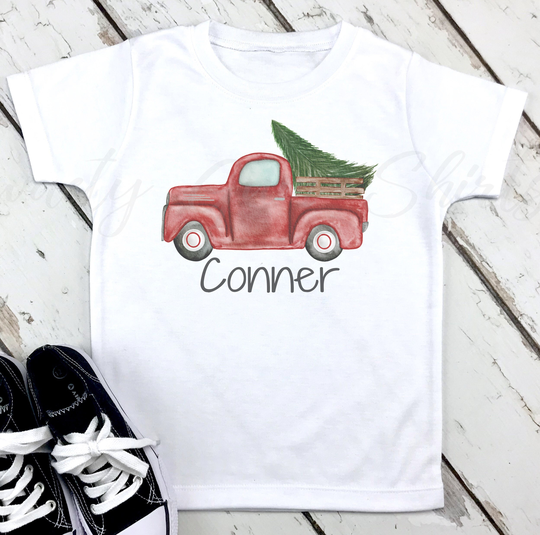 Red Truck Christmas Shirt | Little Boy Toddler Tshirt Boys