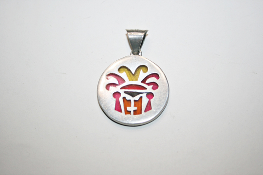 Vintage Taxco Sterling Silver Pluma Azteca Pendant