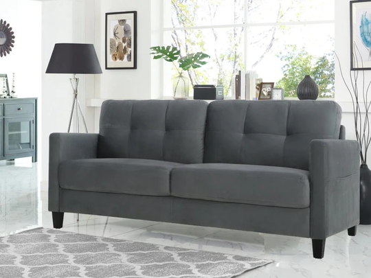 Lifestyle Solutions Casual Dark Grey Polyester/Blend Sofa in Gray | LSTU781DGR