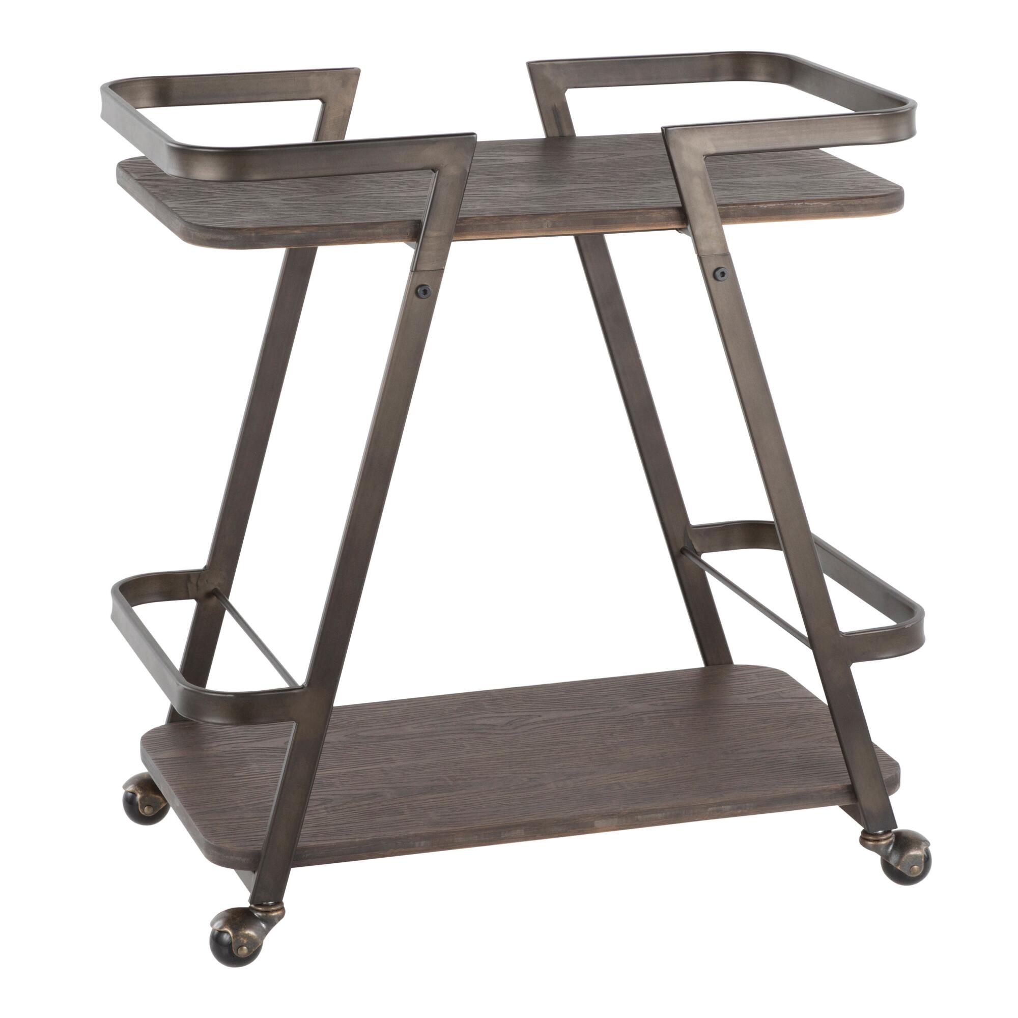 Bamboo And Metal Opal Bar Cart: Brown by World Market