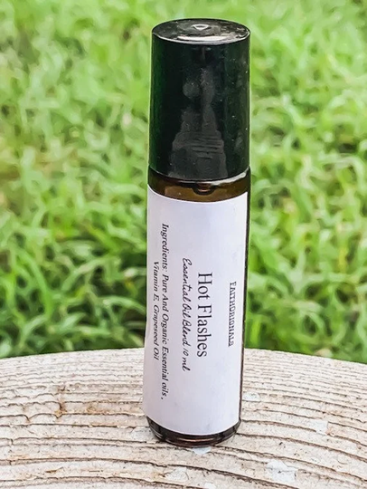Hot Flashes Essential Oil Roll On Blend 10Ml, Oils, Therapeutic, Organic, Skin Care, Bath & Body, Self Gift