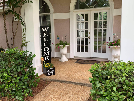 Welcome Sign Planter Box, Porch Planter, Board With Homeowner Gift, Front Entryway Sign, 5Ft