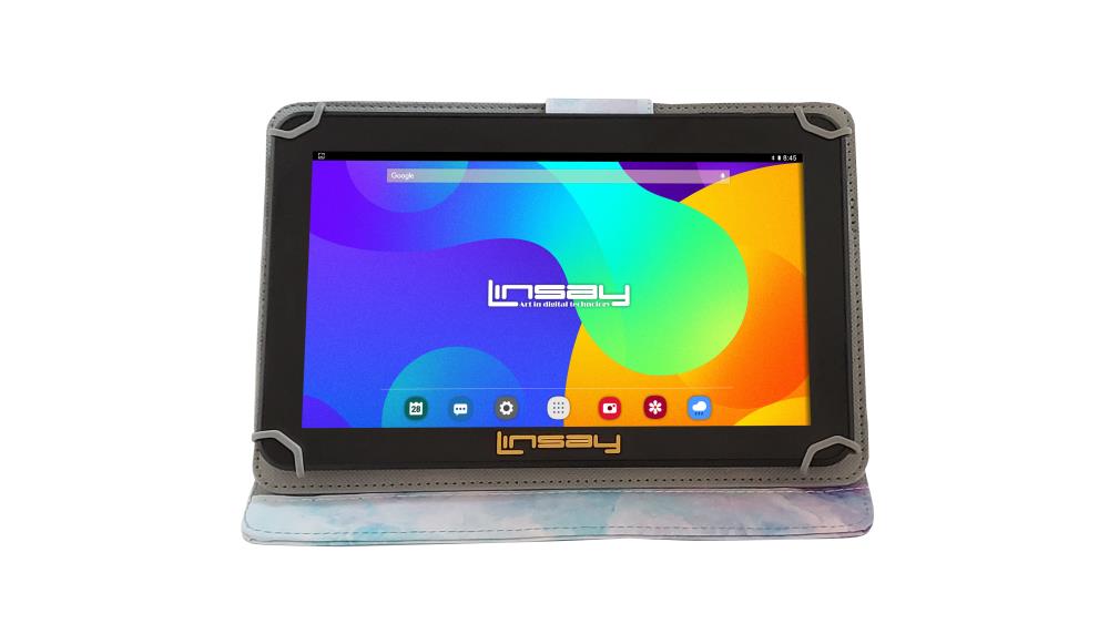LINSAY 10.1-in Wi-Fi Only Android 9Pie Tablet with Accessories with Case Included Type Cover Included Marble | F10PCMP