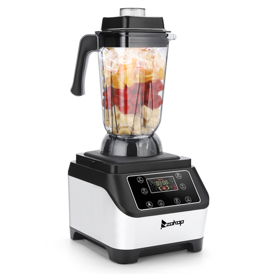 ZOKOP 120V 2200W 2500ml Blender Smoothie Maker Plastic Smart Touch Screen Multi-function Electronic Countertop Blenders Black