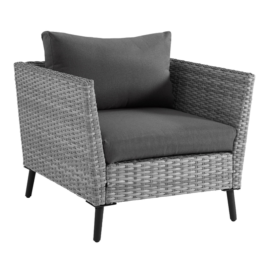 Gray All Weather Wicker Malique Outdoor Patio Armchairs Set of 2 - Metal by World Market