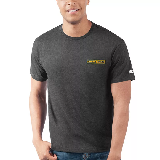 Men's Starter Black Los Angeles Rams Vamos Tri-Blend T-Shirt, Size: Medium