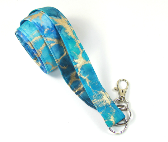 Blue Badge Holder, Tie Dye Lanyard, Golden Blue Badge, Blue Lanyard