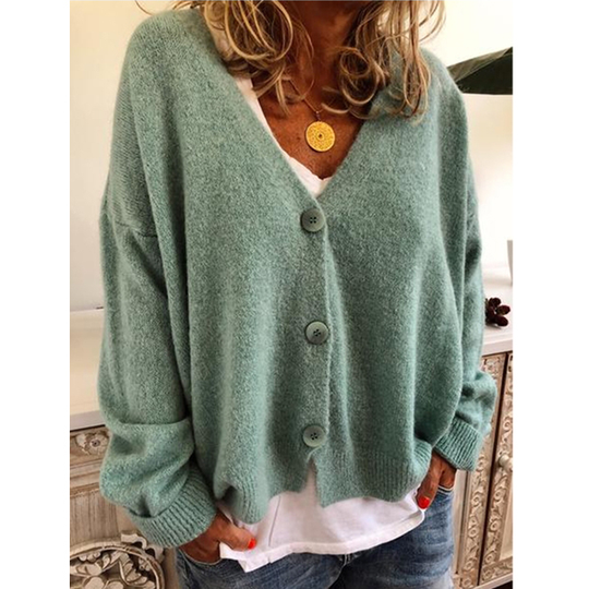 Winter Knitted Wool Blend Casual Long Sleeve Sweater - Green, XL