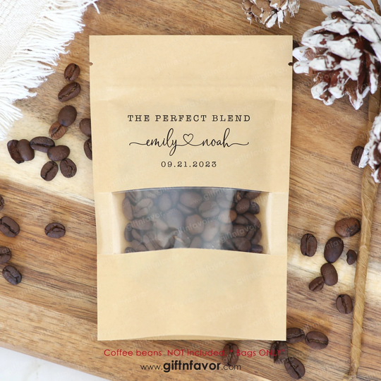 The Perfect Blend Coffee Bag, Personalized Wedding Favor, Personalized Bean Bag, Wedding Favor Bags, Coffee Bag, Bridal Shower