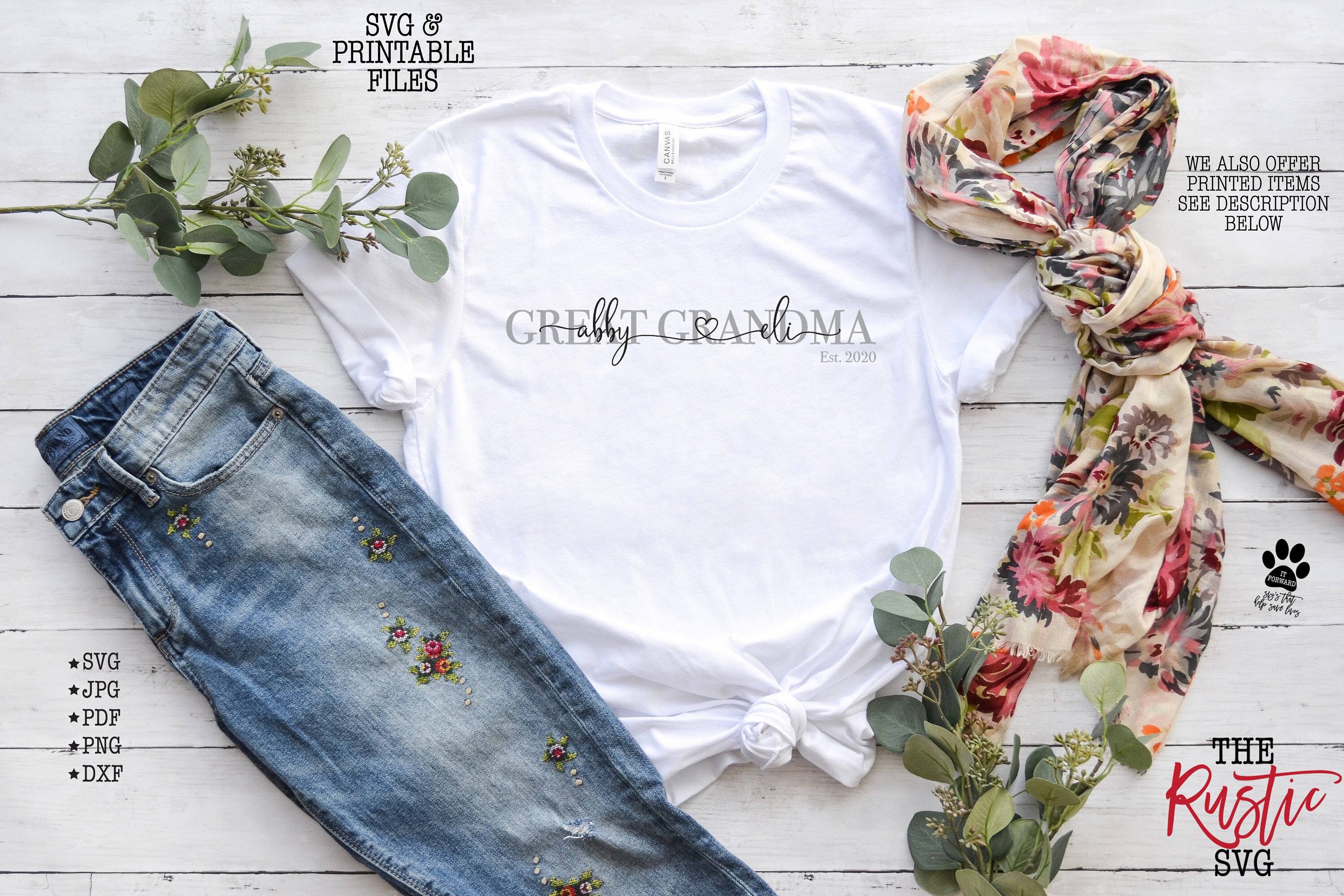 Custom Great Grandma Svg, Shirt, Kids Names Mother's Day Gift, Svg Files, Cricut, Silhouette, 027