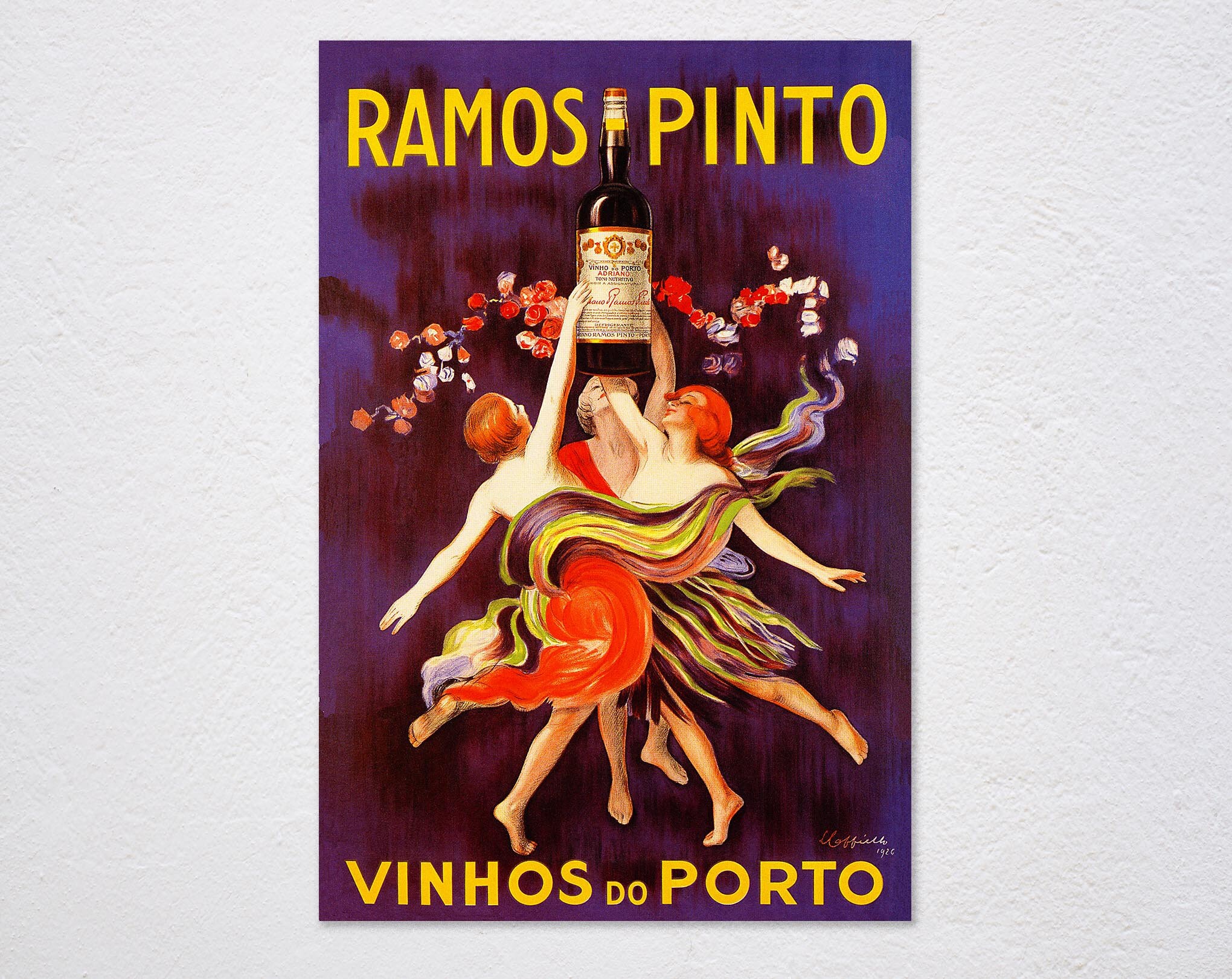 Ramos Pinto Porto Port Wine Lisbon Portugal By Cappiello Drink Bar Restaurant Vintage Retro Poster, Advertising, Wall Art Poster