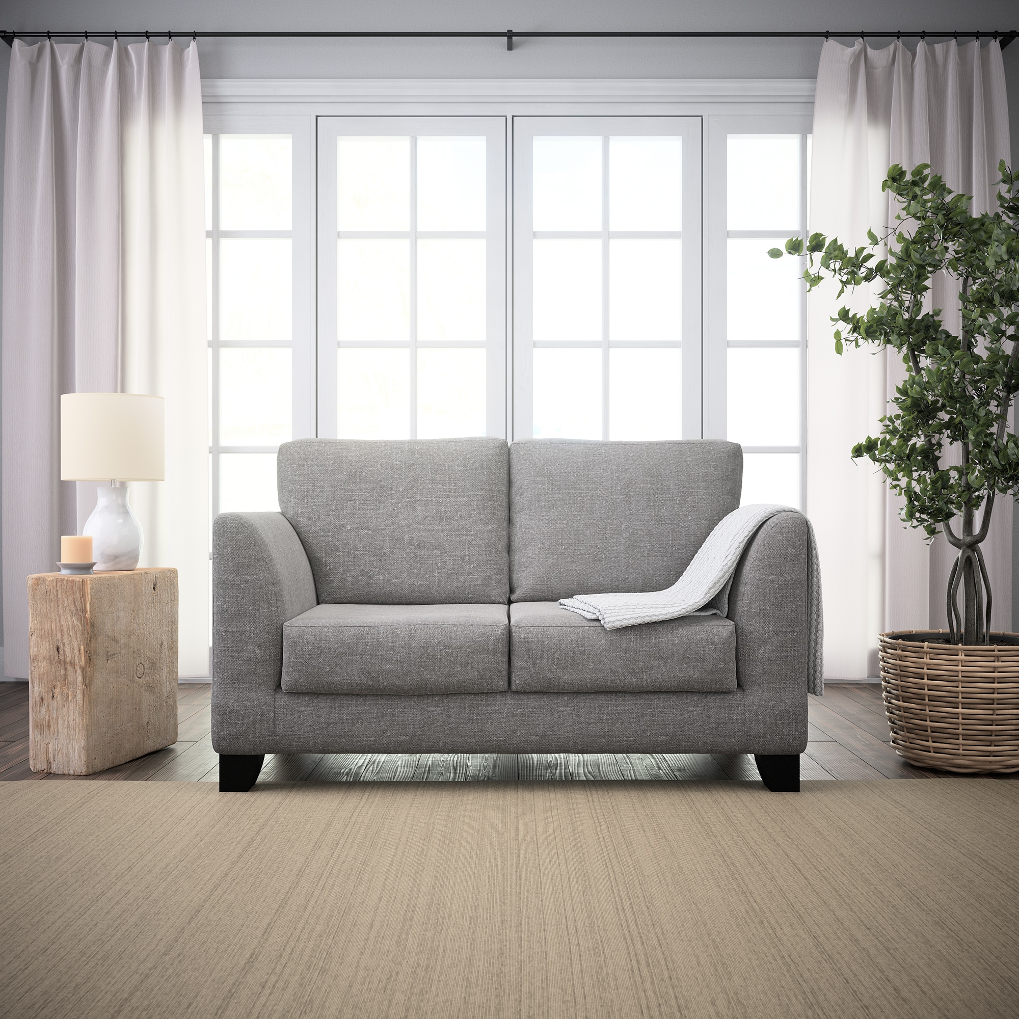 Brookside Holly Modern Light Gray Polyester/Blend Loveseat | BS0006LVS00LG
