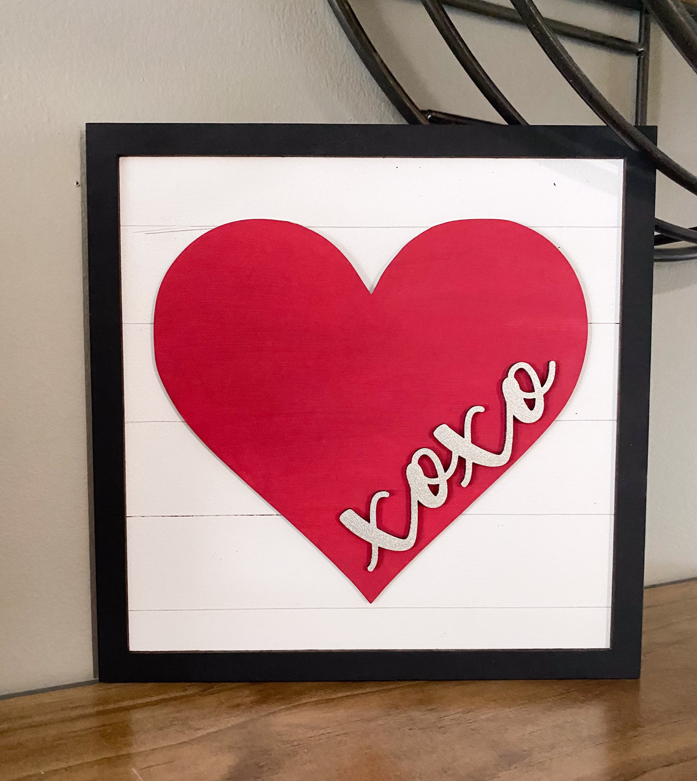 Valentines Day Decor, Farmhouse Decor, Xoxo Heart Sign, Modern Valentine's Day, Shiplap Sign