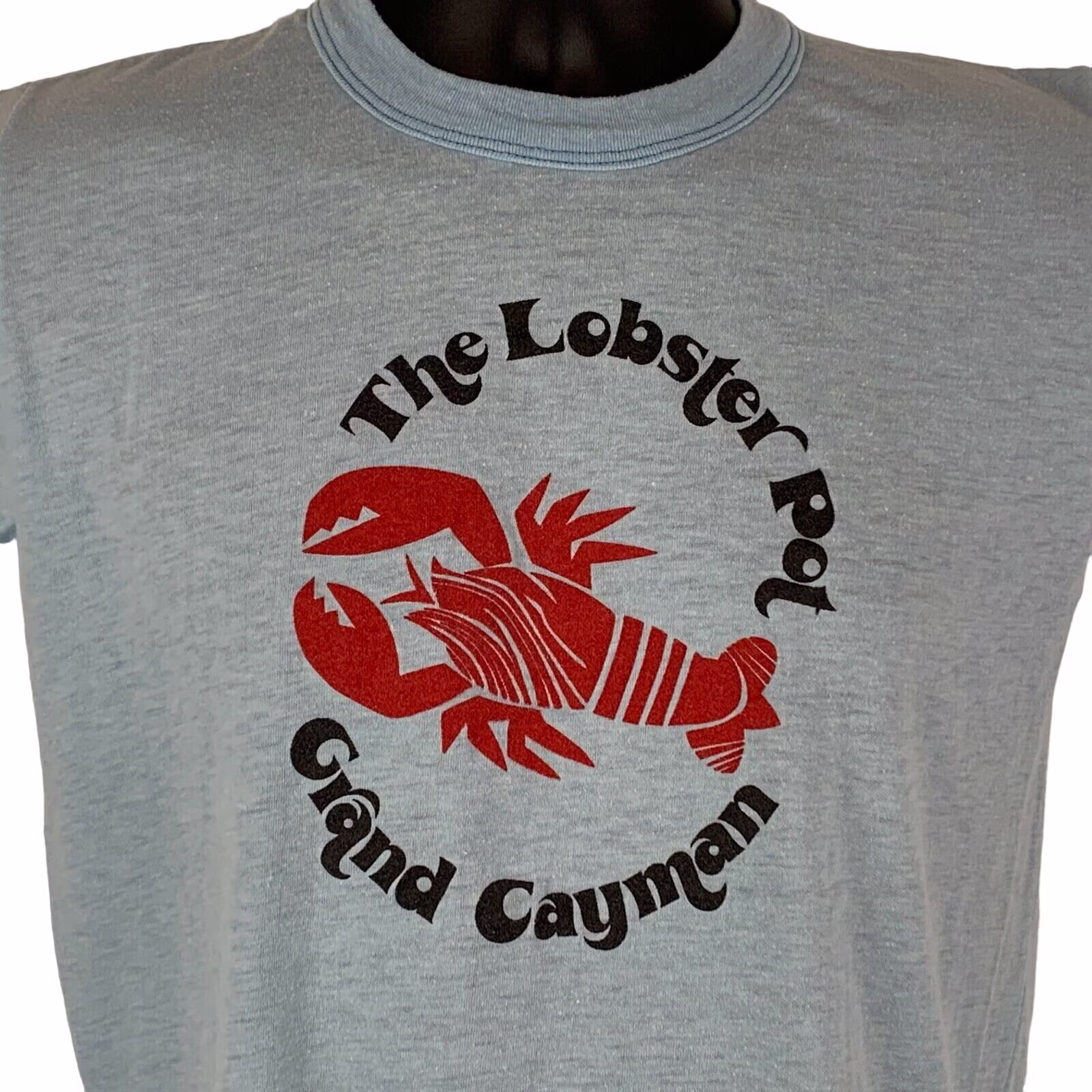 The Lobster Pot Grand Cayman Vintage 70S 80S T Shirt Islands Blue Tee Small