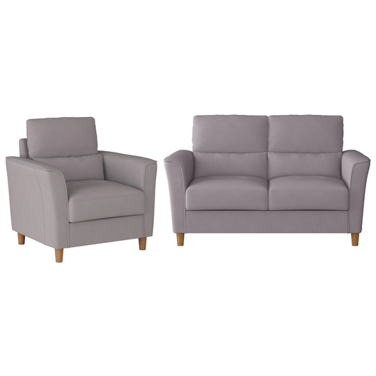 CorLiving Georgia Casual 2-Piece Polyester/Polyester Blend Light Grey Polyester Living Room Set in Gray | LGA-202-Z1