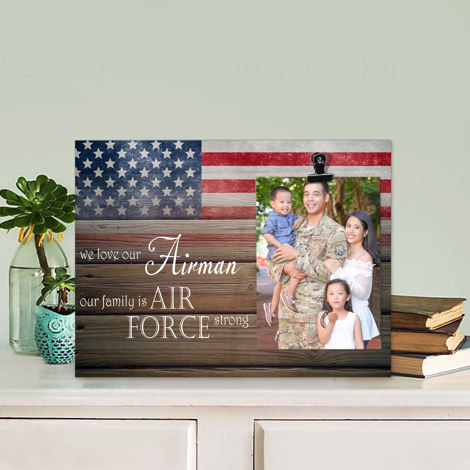 Military Army Picture Frame, Family, Wife Gift, We Love Our Soldier, Personalized Family Frame
