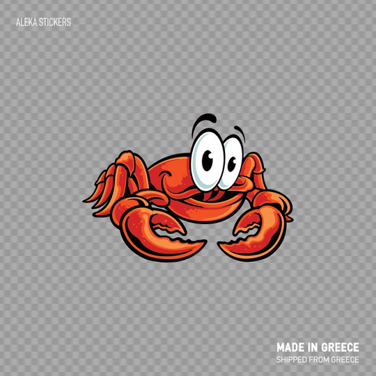 Decal Sticker Red Crab Cartoon Food Sauce Fishing Boat Seafood Restaurant Rs995