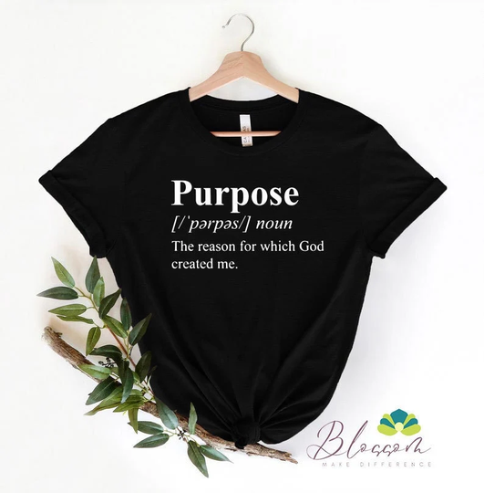 Created With A Purpose Shirt, Faith Christian Bible Verse Tee, Be Kind Jesus Inspirational Church Shirt