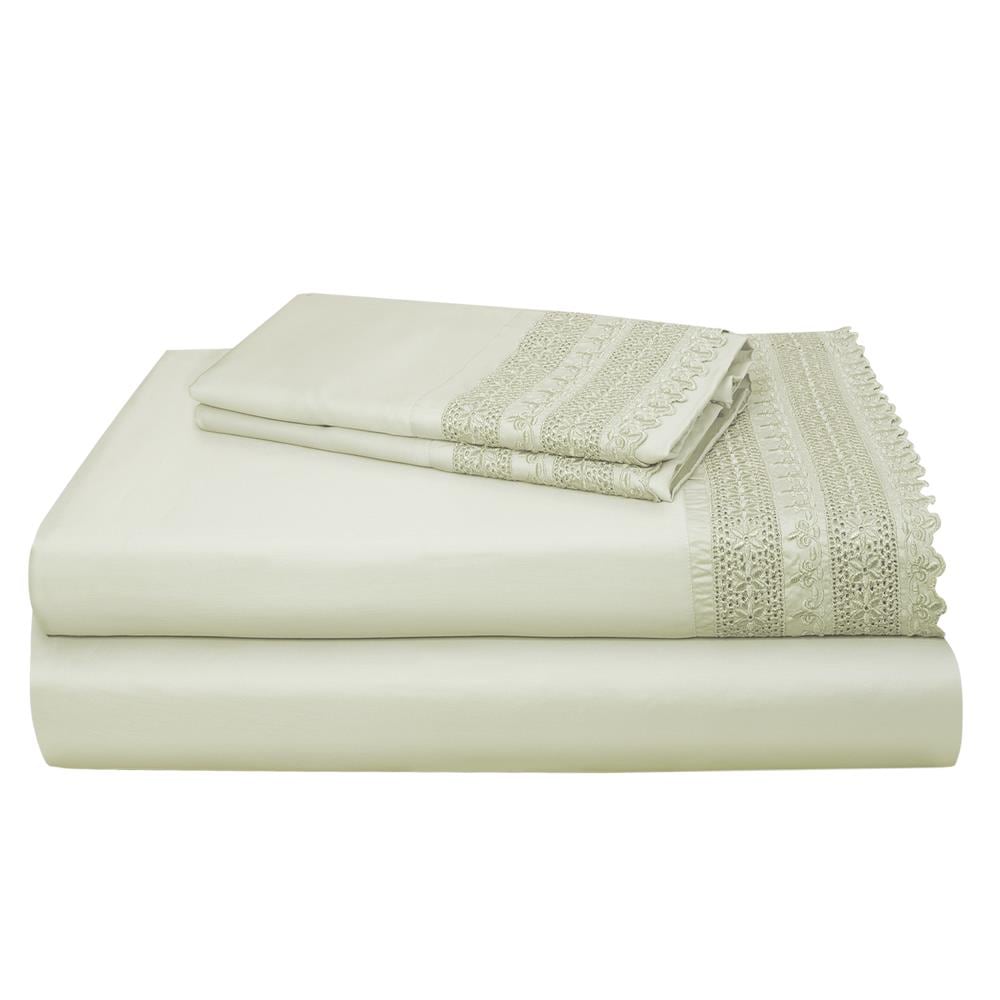 Grace Home Fashions RENAURAA Smart King Cotton Blend Bed Sheet in Gray | 1400CVC_AT-LC KG SL