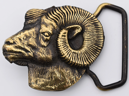 1970S Bighorn Sheep Ram Rare Bts Solid Brass Vintage Belt Buckle