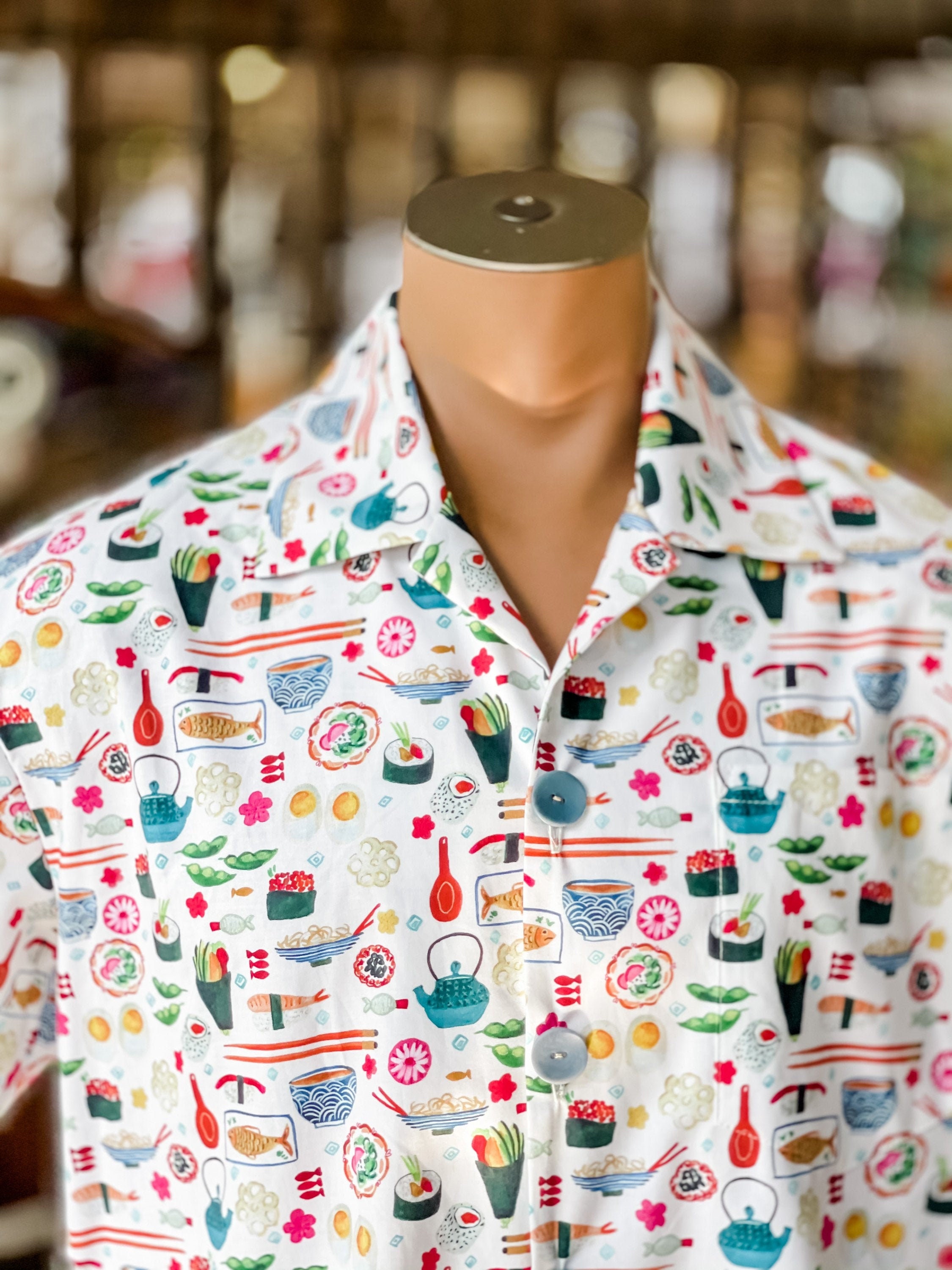 Sushi Hawaiian Shirt, Ramen Noodles Lover Casual Friday Party Japanese Shirt