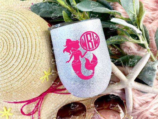 Mermaid Monogram Decal, Decal