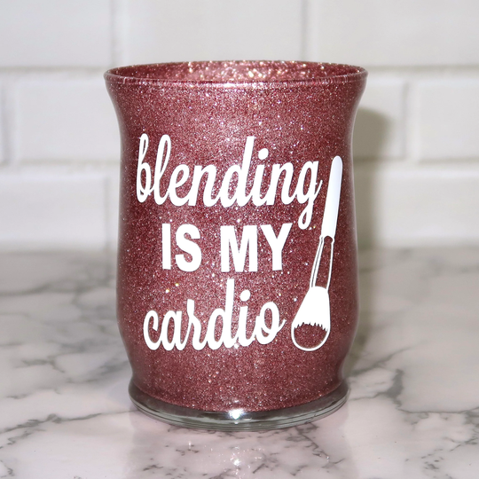 Blending Is My Cardio Makeup Brush Holder | Glitter Vanity Organizer
