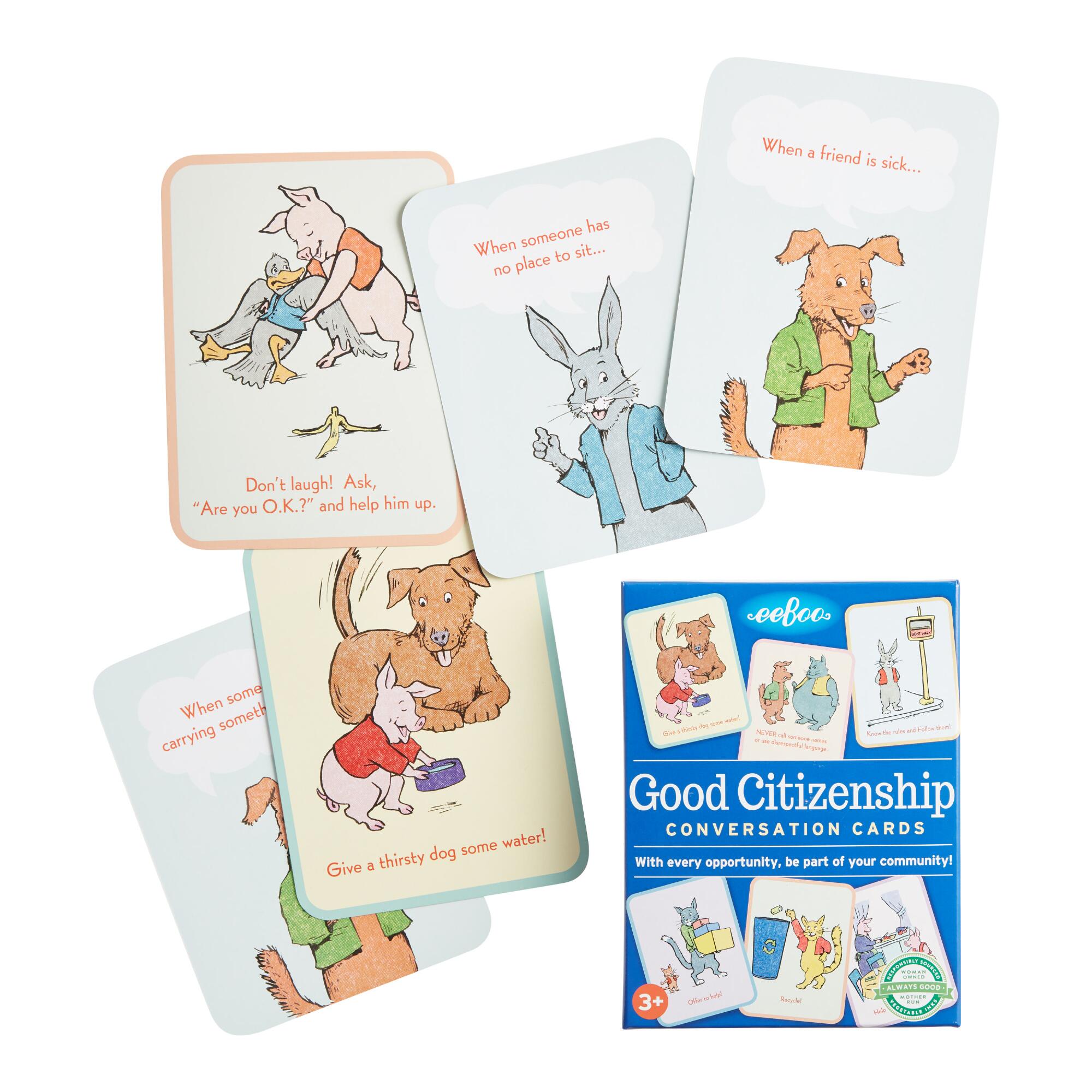 EeBoo Good Citizenship Flashcards: Multi - Recycled Paper by World Market