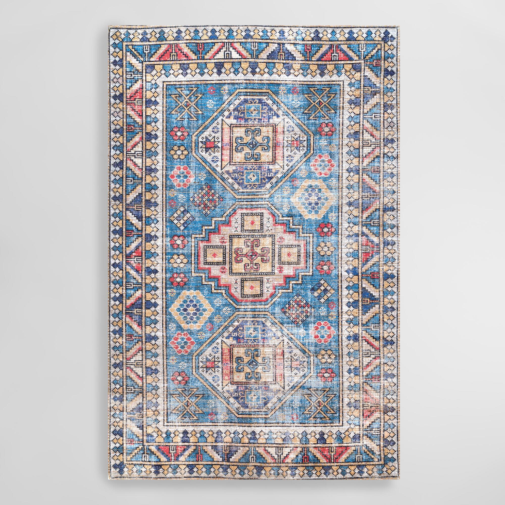 Blue Flatwoven Jute Blend Ariella Area Rug by World Market