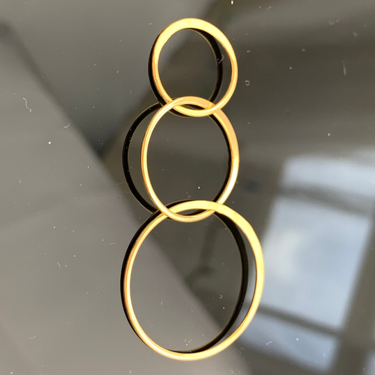 Triple Circle 18K Rose Gold Plated Over Sterling Silver