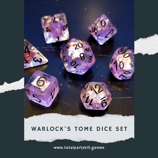Warlock's Tome Dnd Dice Set | Dungeons & Dragons 7 Rpg Polyhedral Warlock