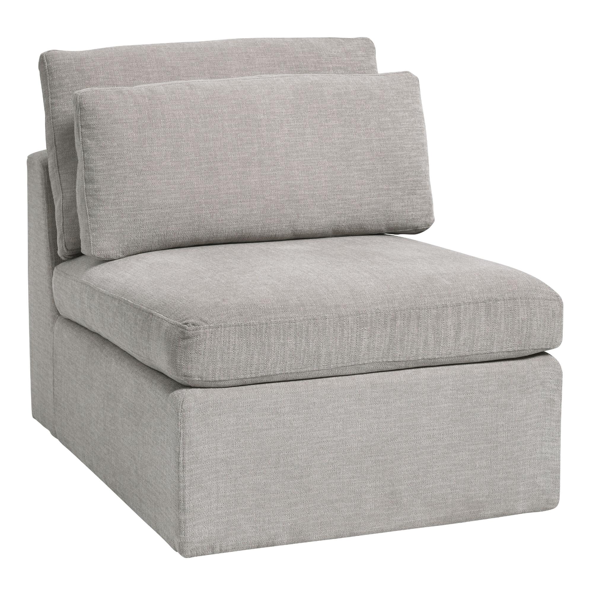 Gray Emmett Modular Sectional Armless Chair - Polyester by World Market