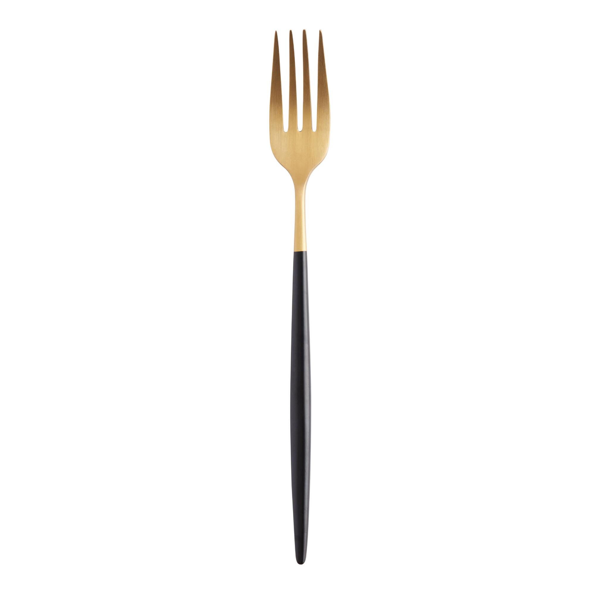 Black And Gold Shay Dinner Forks Set Of 6: Black/Gold by World Market