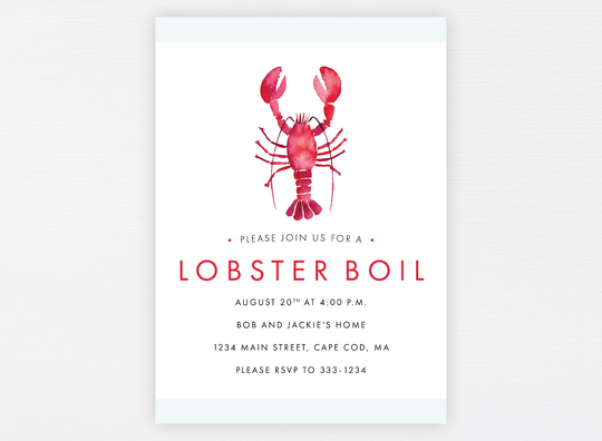 Lobster Boil Bake Invitation Modern Nautical Seafood Birthday Invite Cape Cod Engagement Party Shower Digital Or Printed