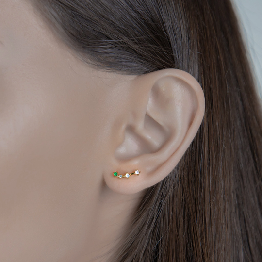 Aries Sign Constellation Earrings, Celestial Jewelry, Sterling Silver Zodiac Studs, Mismatched Stud Earrings With Zircon