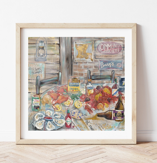 Cajun Kitchen Art, Louisiana Gift, Oyster Decor, Les Bon Temps Rouler, Seafood Wall Art