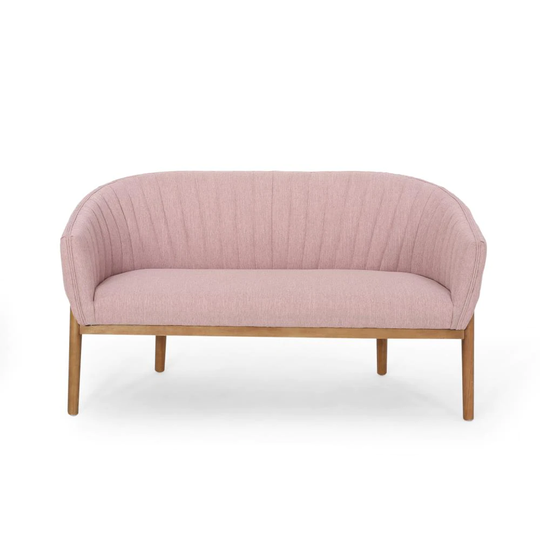 Best Selling Home Decor Galena Midcentury Light Blush Polyester/Blend Loveseat in Pink | 310243