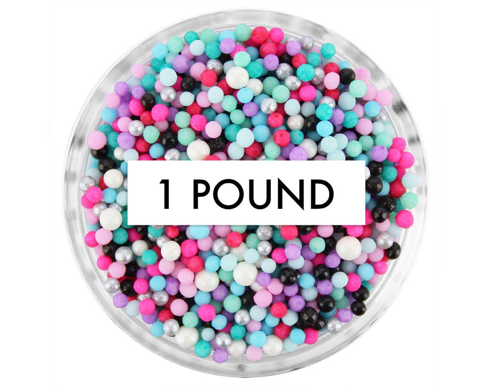 Roller Girl Non-Pareils Blend 1lb - An Exclusive Mix Of Non-Pareils in Pinks, Blues, Lavender, Turquoise, Mint Green, Black, Silver, & White
