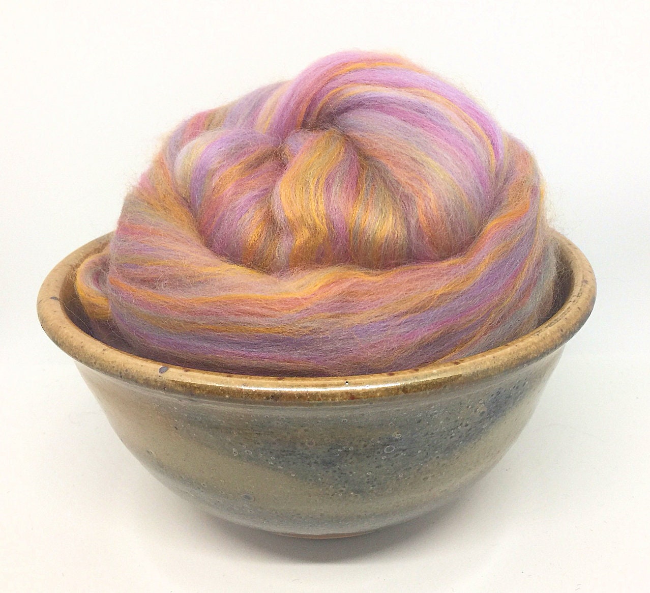 Crocus - Beautiful Blend Spinning Roving Felting Top Merino Wool & Bamboo 1 Oz