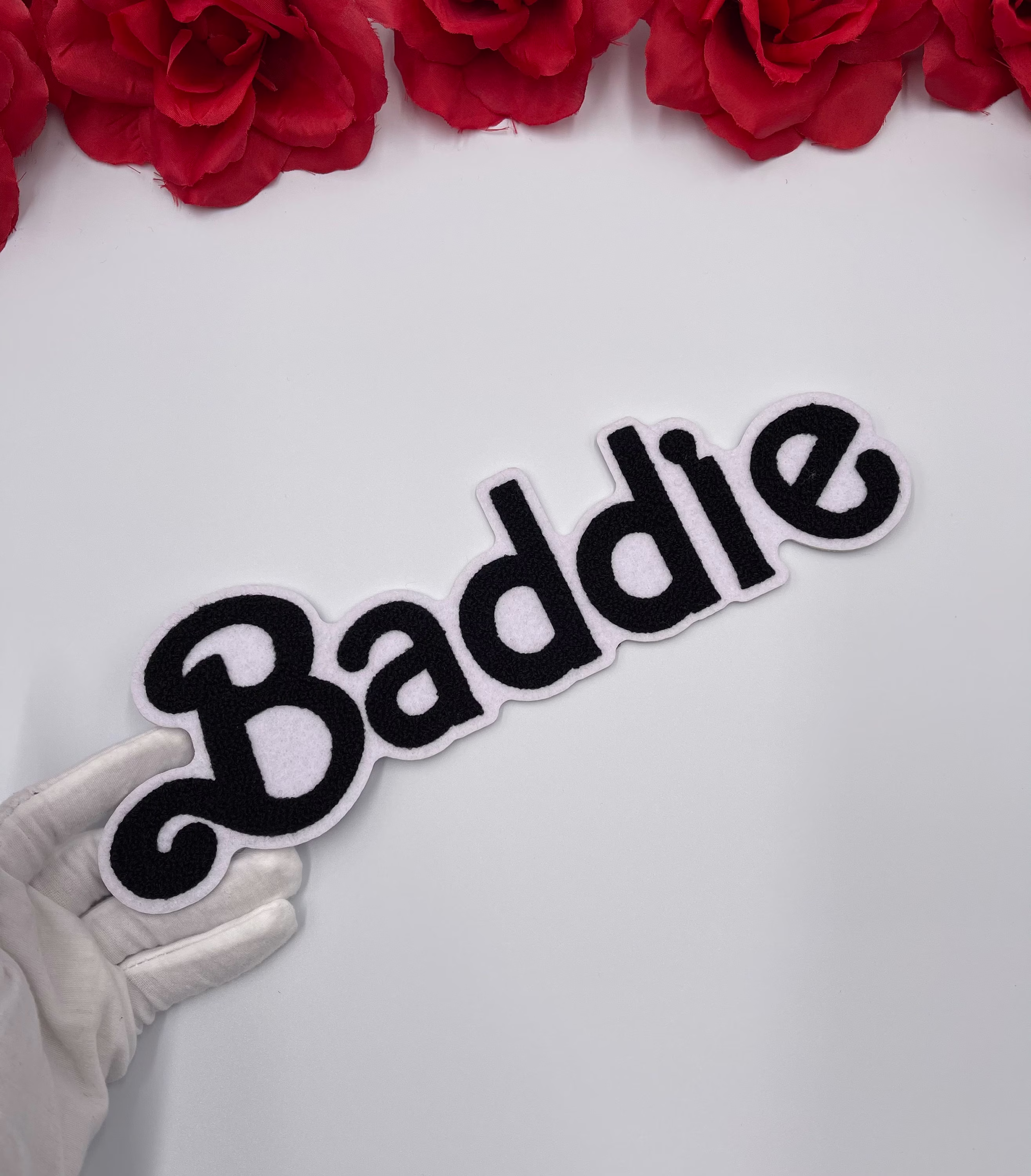 11.5" Chenille Baddie Patch, Sew On Diy Jacket Reanna's Closet 2