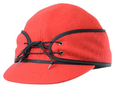 Crown Cap Wool Blend Railroad Cap - Red - 7-7/8
