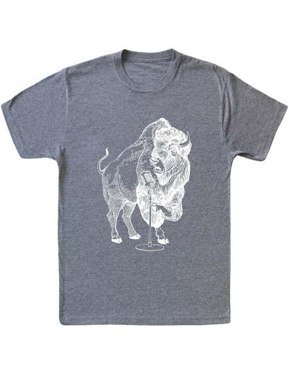 Bison Trying To Sing Men's Tri-Blend T-Shirt Gift For Him, Shirt Boyfriend Gift, Husband Birthday, Musician Men Gifts Seembo