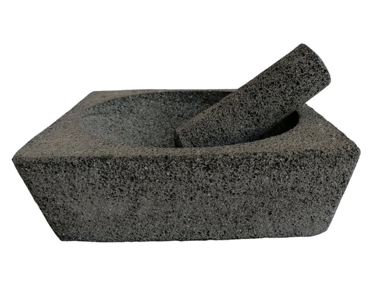 8 Inch Molcajete Square Mexican Mortar Of Volcanic Stone Handmade 20 cm